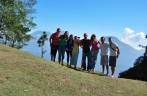 Encontro com argentinos, guatemaltecos e um suiço no mirante de Atitlán, saindo de San Marcos La Laguna, na Guatemala
